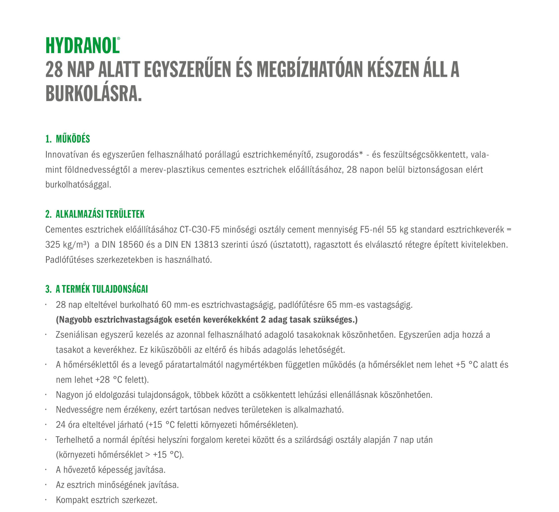 Retanol HYDRANOL prospektus 1